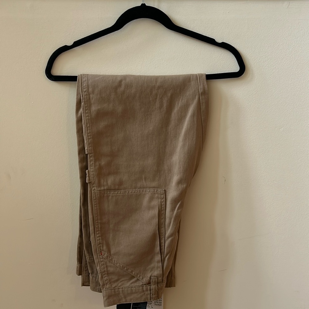 H&M Wide Leg Pants in Khaki Brown